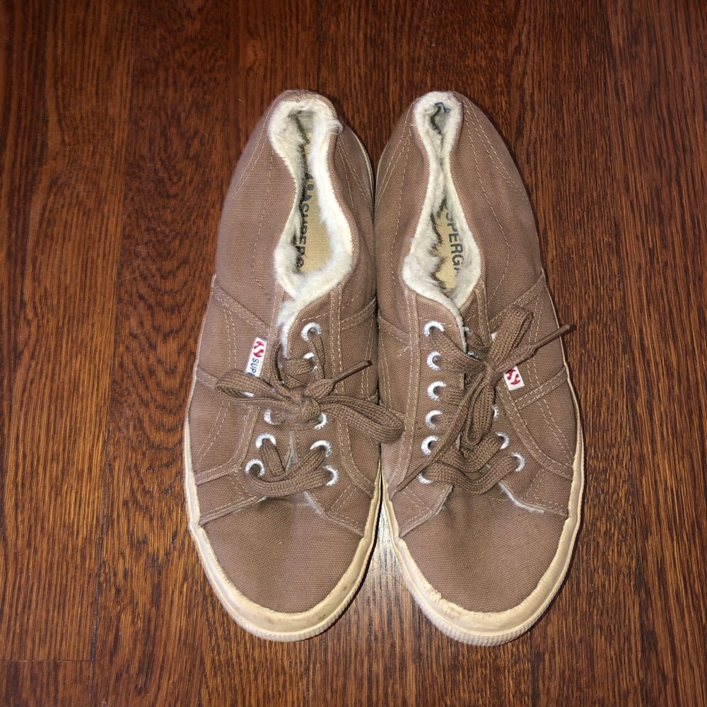 Superga fur lined sneakers